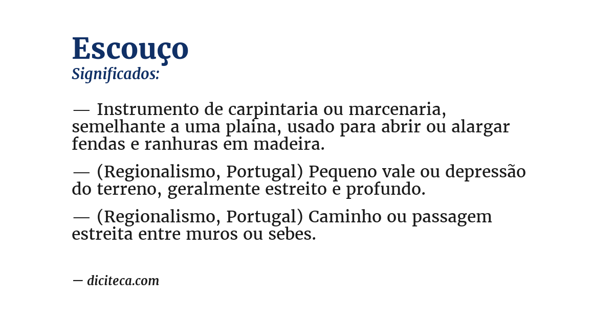 Significado de escouço