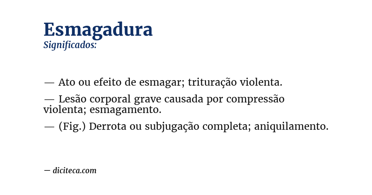 Significado de esmagadura