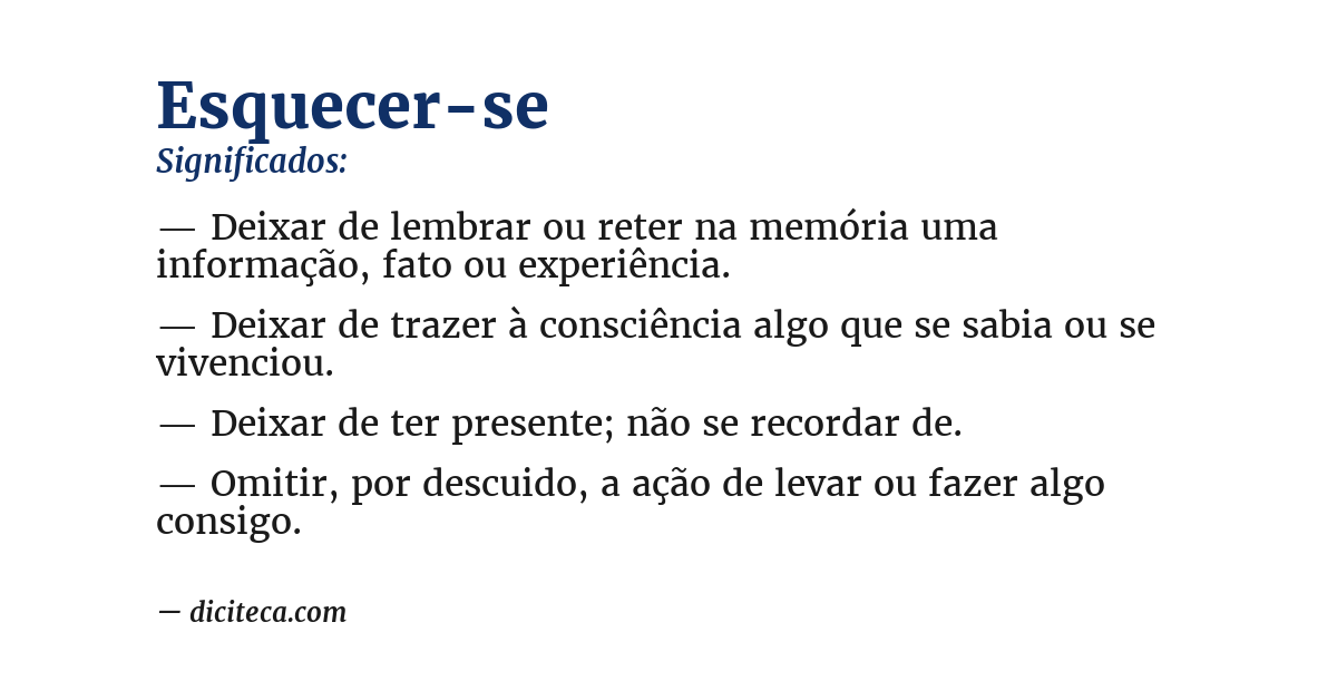 Significado de esquecer-se