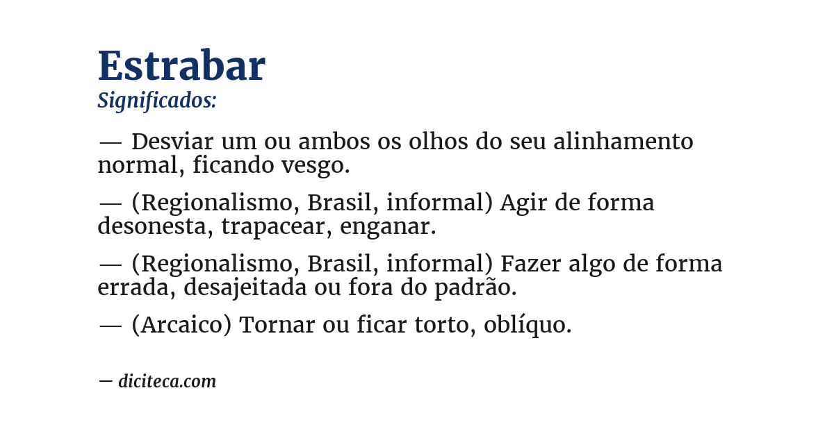 Significado de estrabar