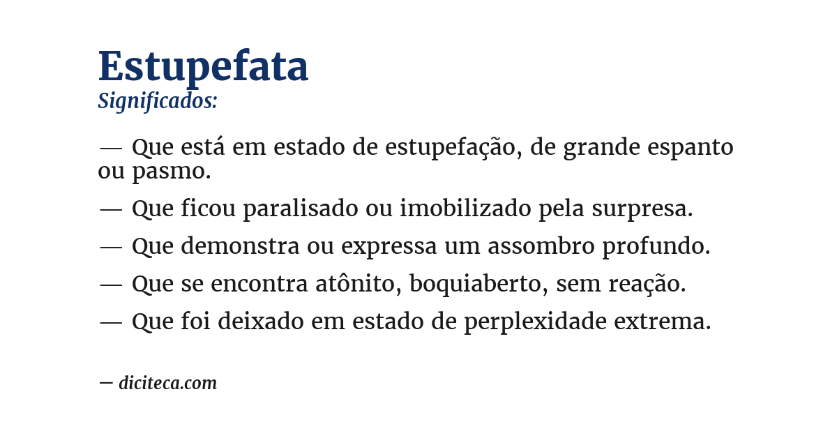 Significado de estupefata