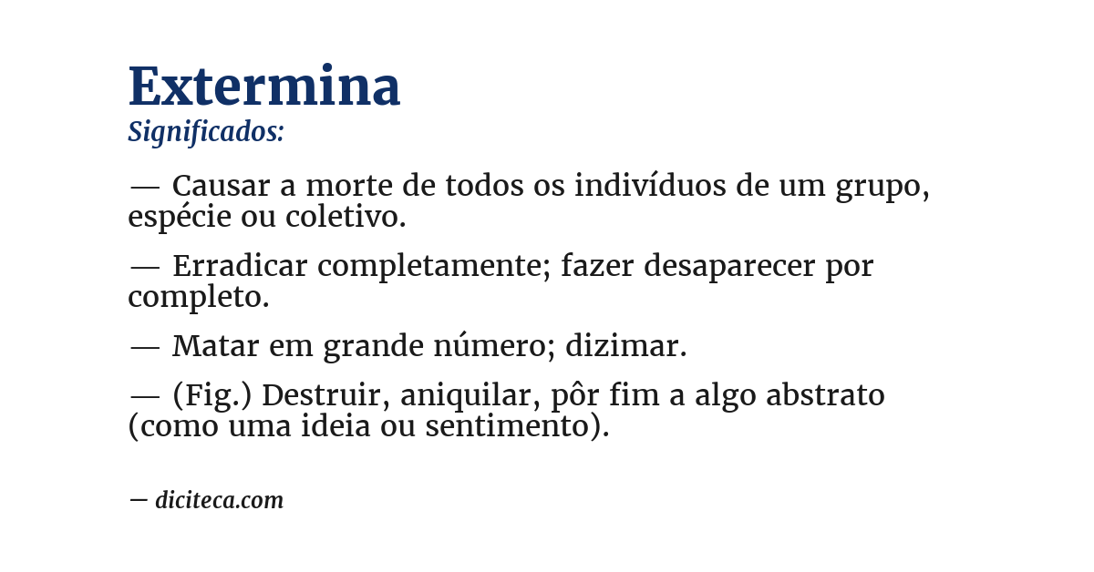 Significado de extermina