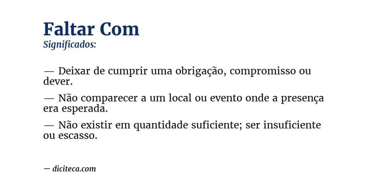 Significado de faltar com