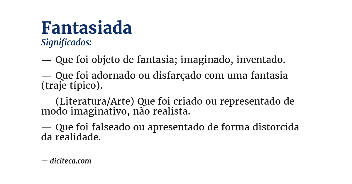 Significado de fantasiada