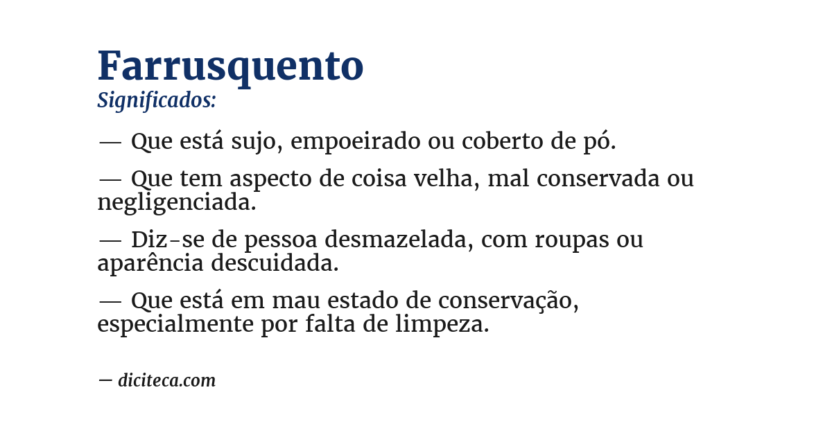 Significado de farrusquento