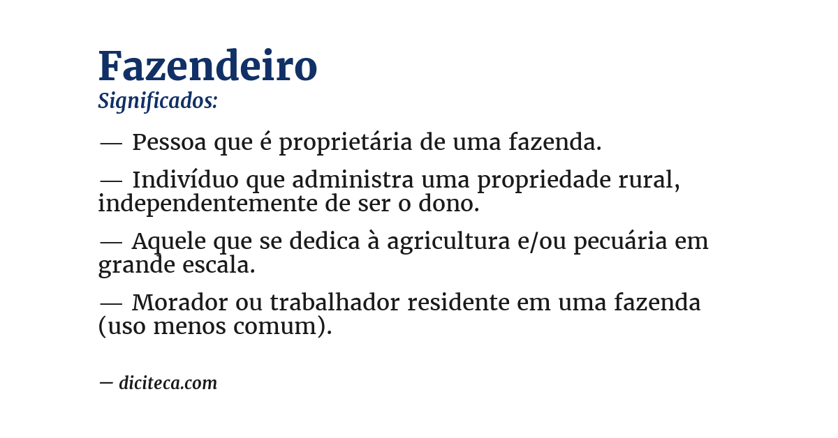 Significado de fazendeiro