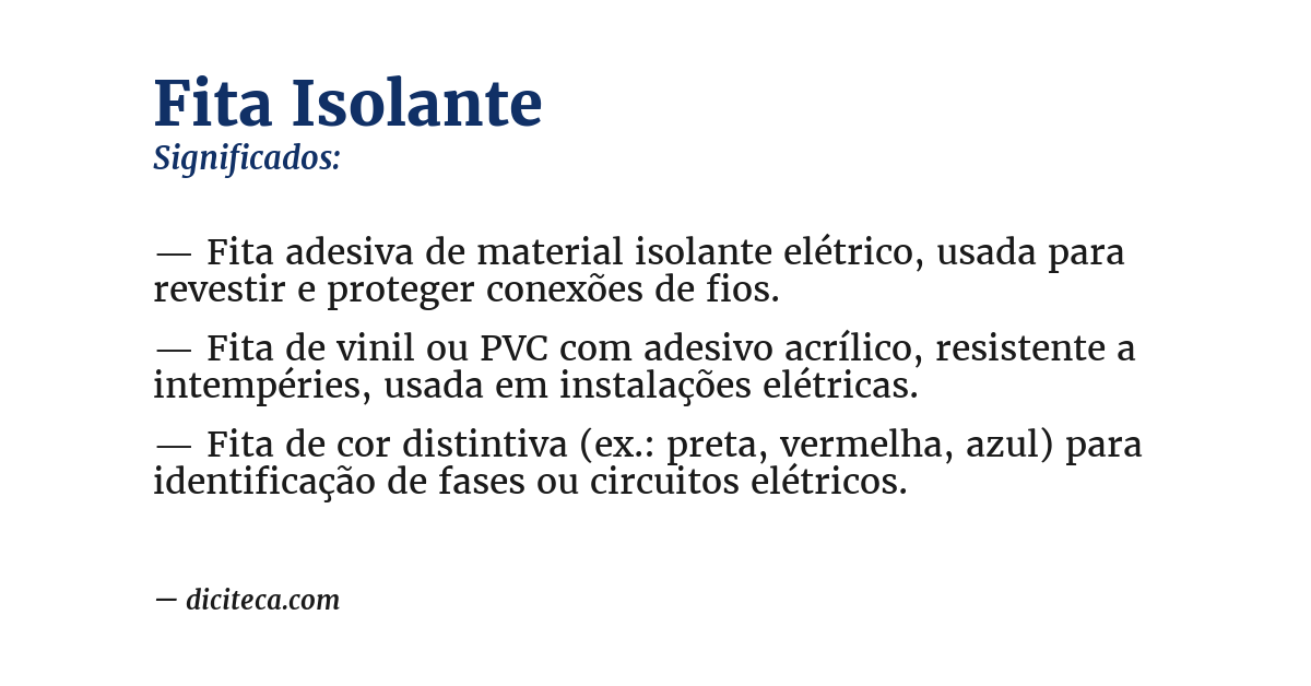 Significado de fita isolante