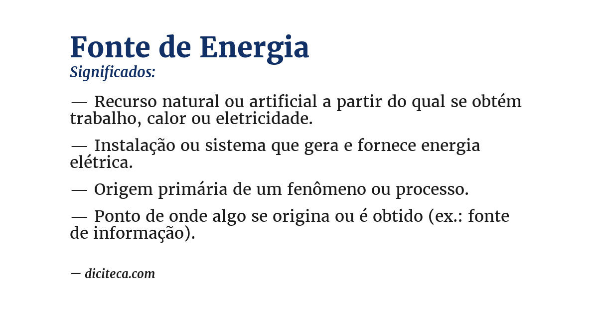 Significado de fonte de energia