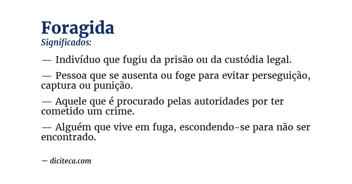 Significado de foragida