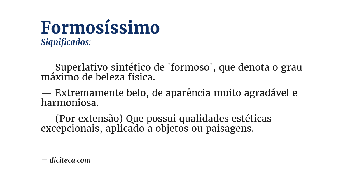 Significado de formosíssimo