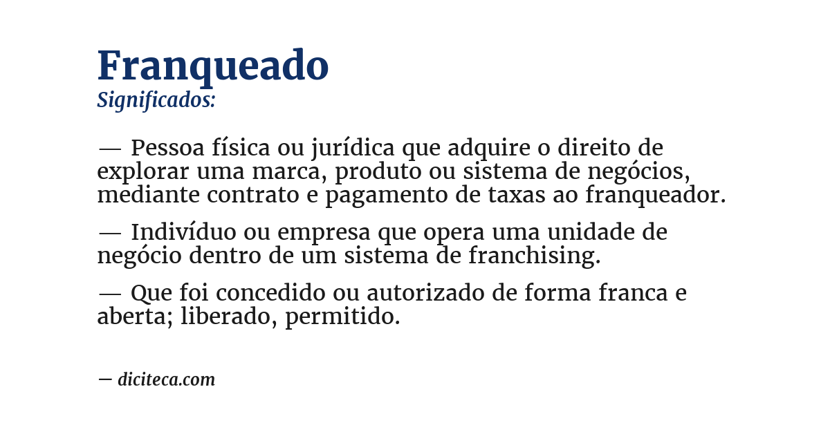 Significado de franqueado