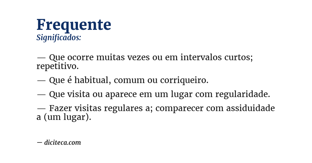 Significado de frequente