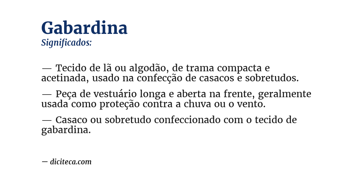 Significado de gabardina