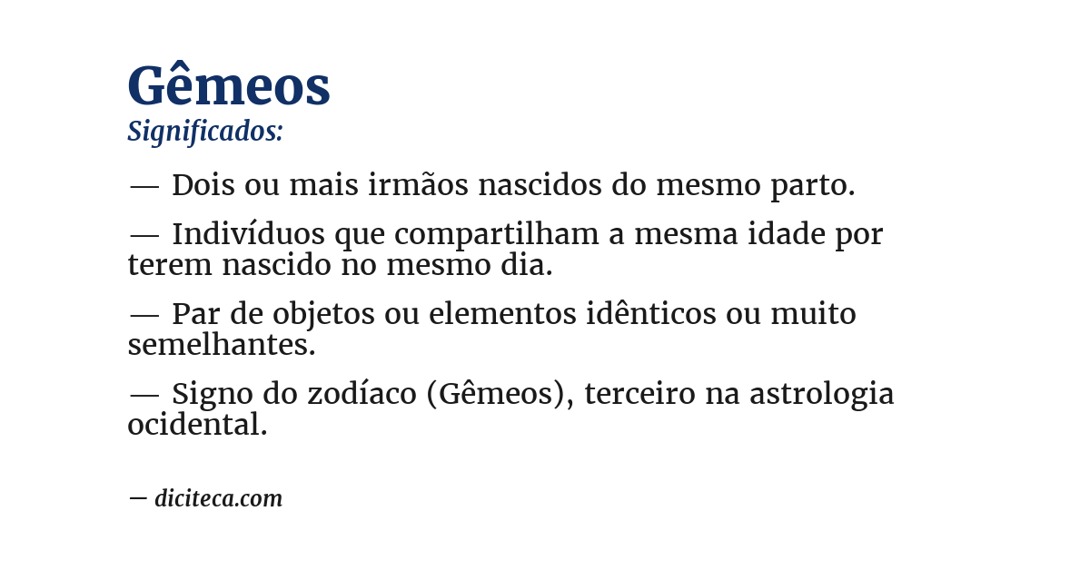 Significado de gêmeos
