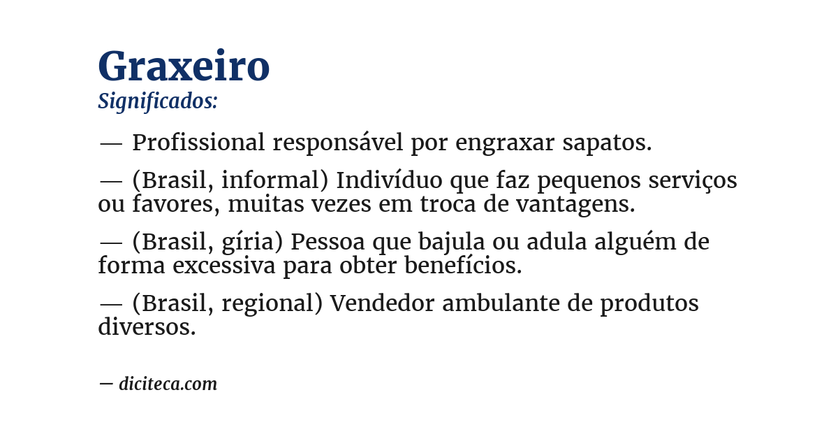 Significado de graxeiro