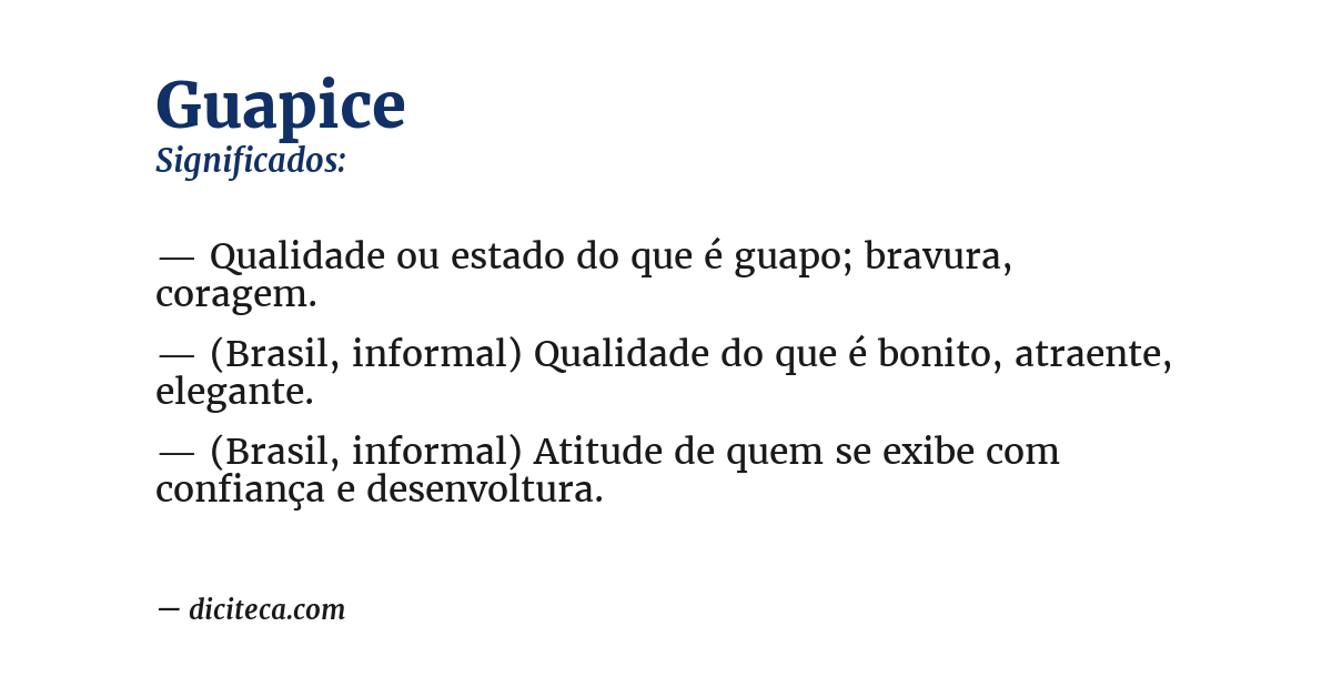 Significado de guapice