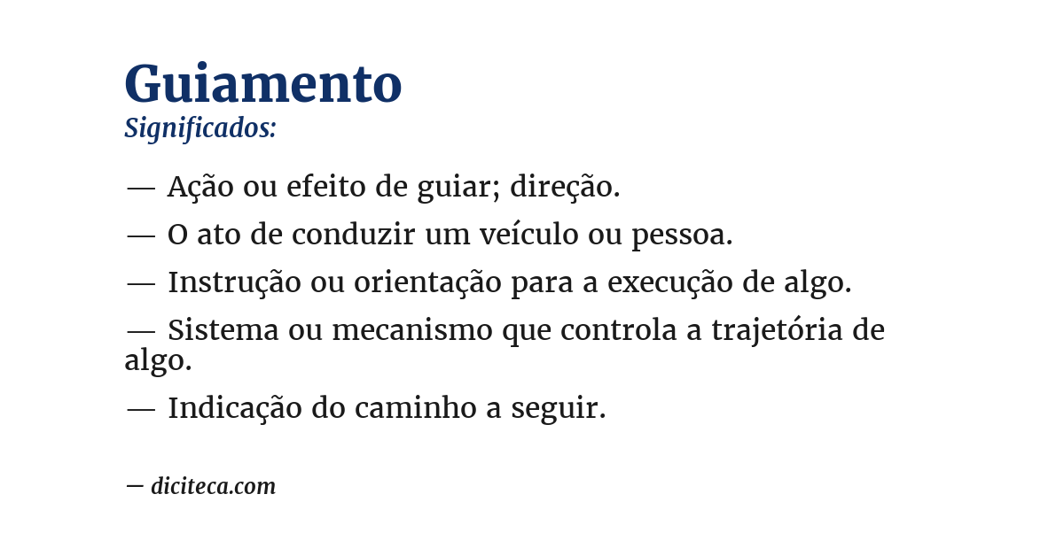 Significado de guiamento