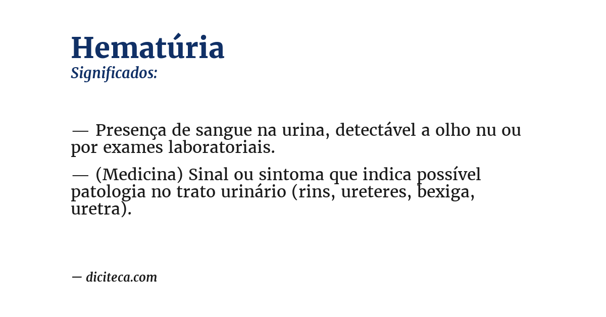 Significado de hematúria
