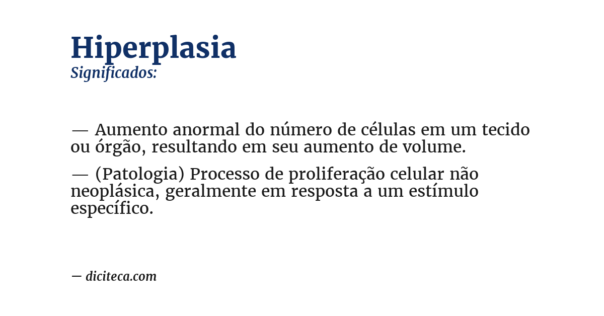 Significado de hiperplasia