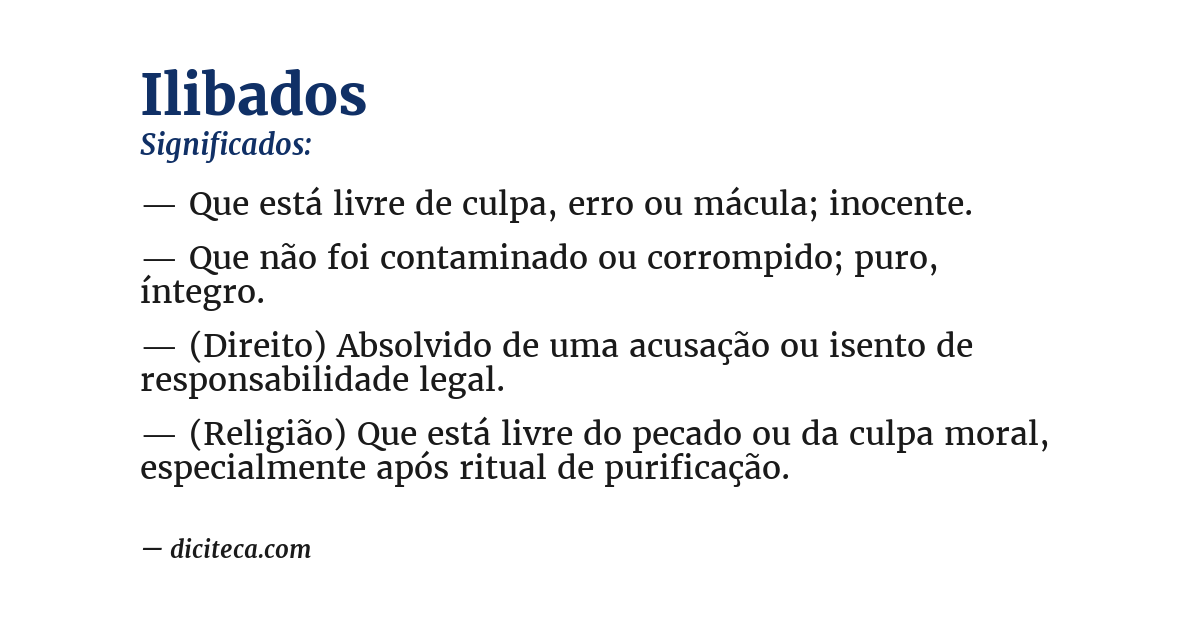 Significado de ilibados