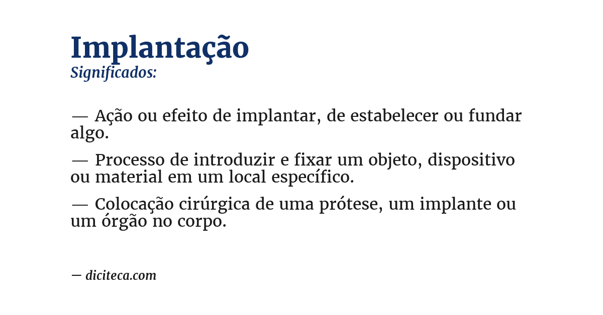 Significado de implantação