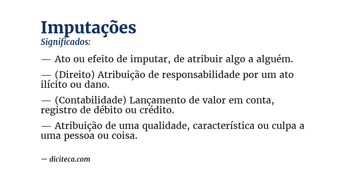 Significado de imputações