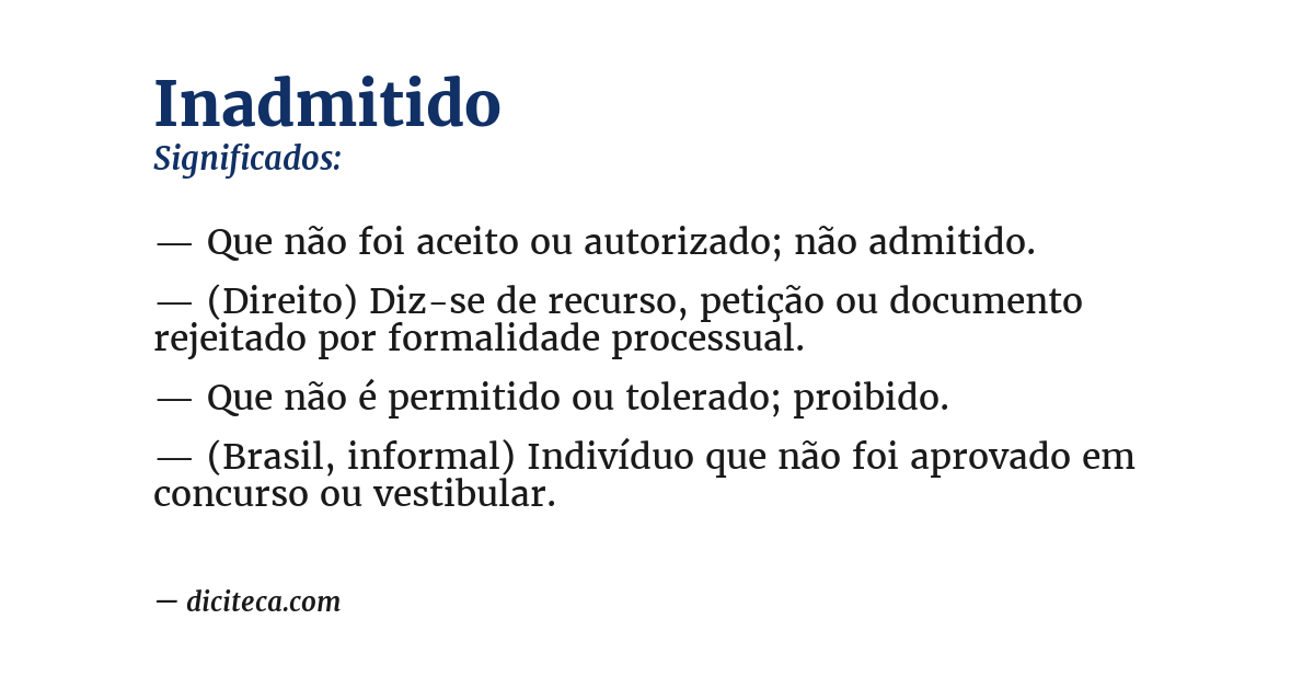 Significado de inadmitido