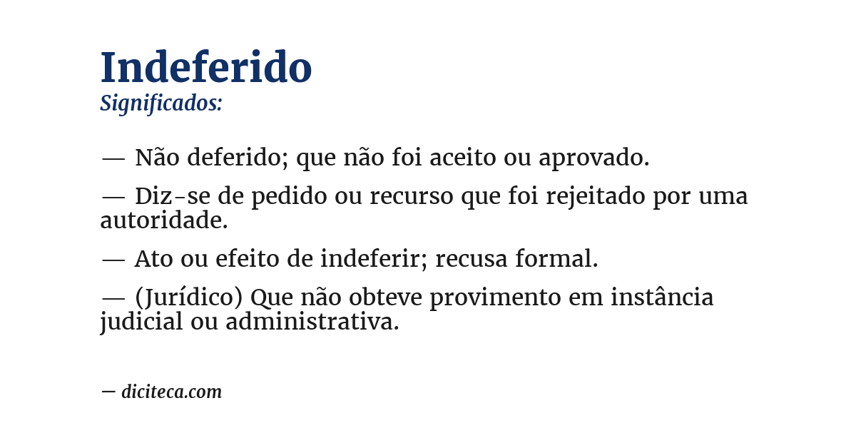Significado de indeferido