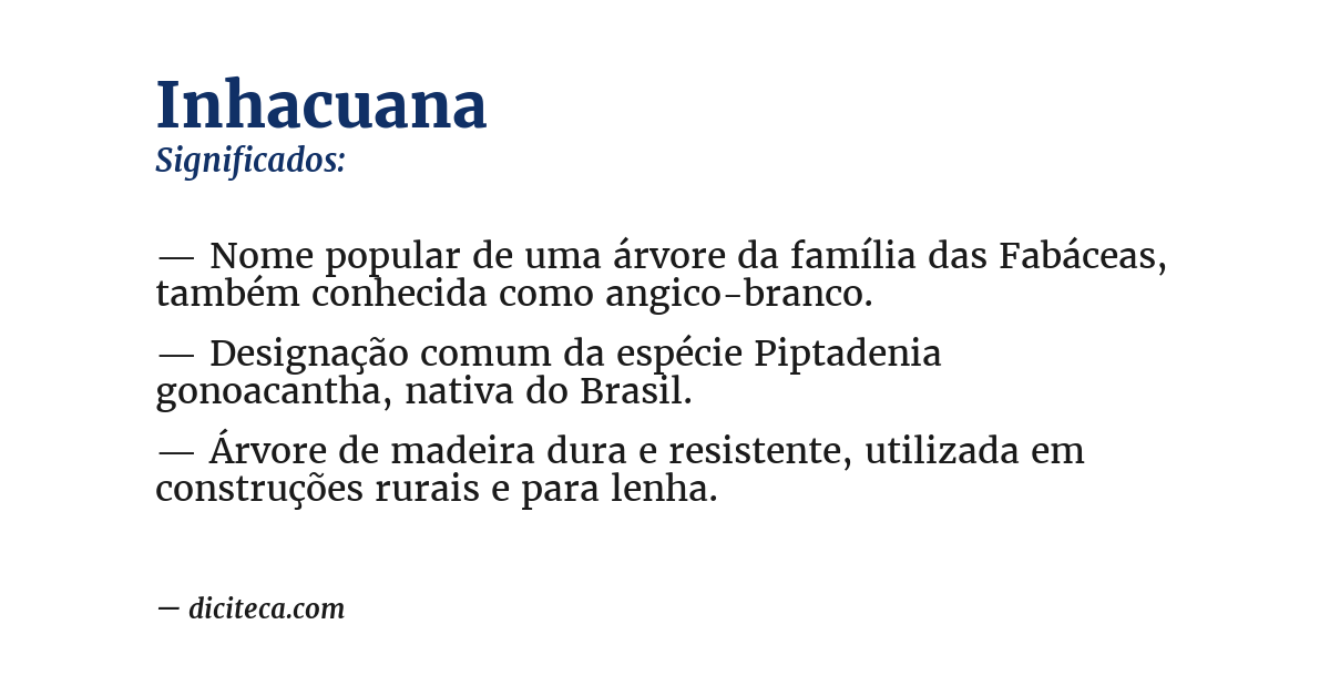 Significado de inhacuana