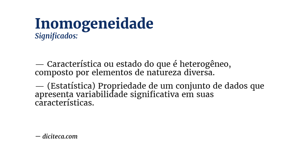 Significado de inomogeneidade