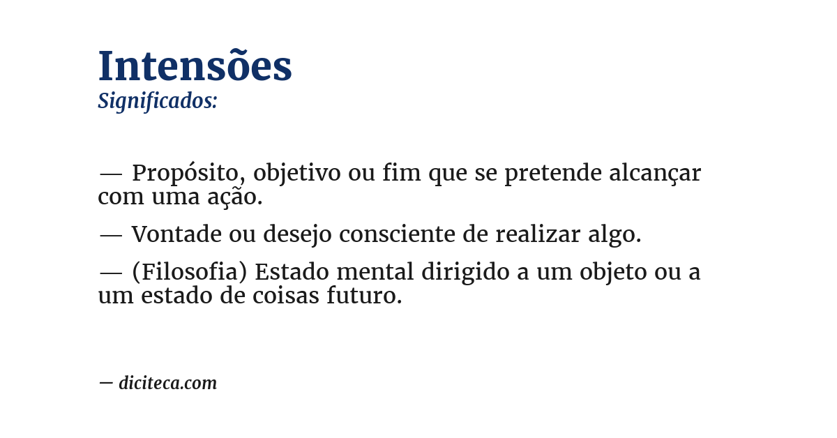 Significado de intensões