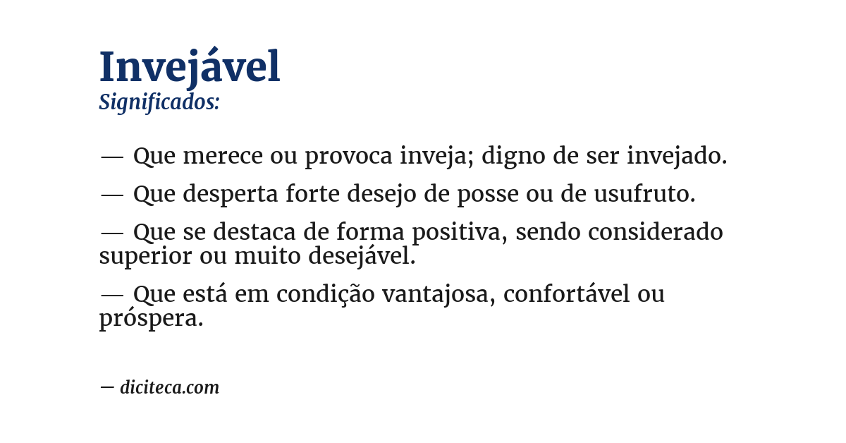 Significado de invejável