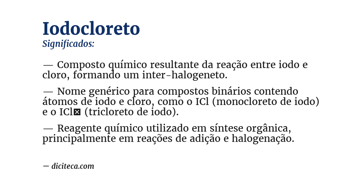 Significado de iodocloreto