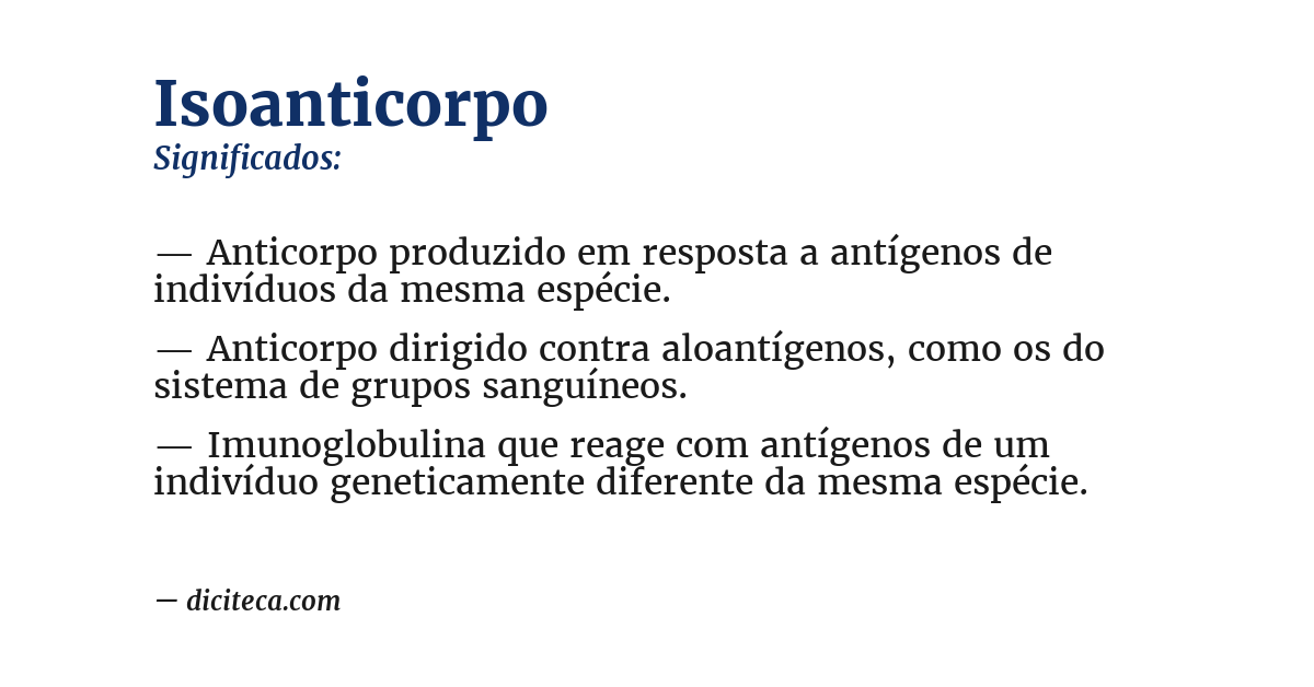 Significado de isoanticorpo