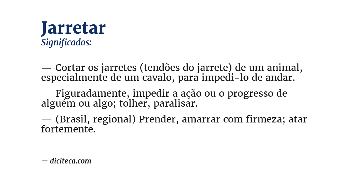 Significado de jarretar