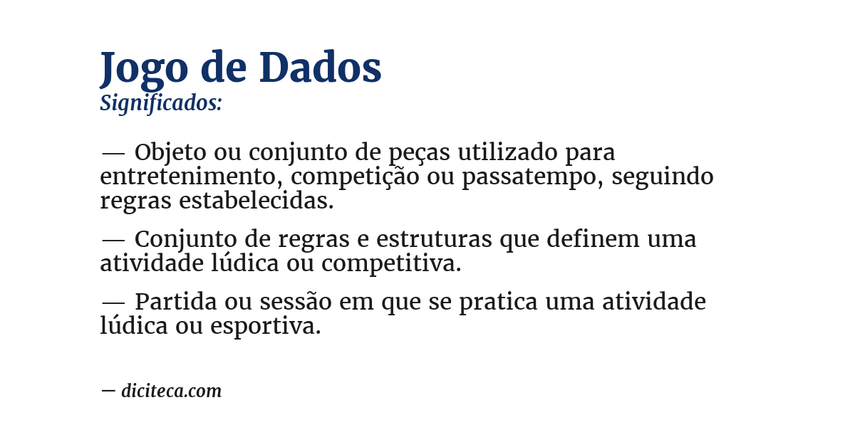 Significado de jogo de dados