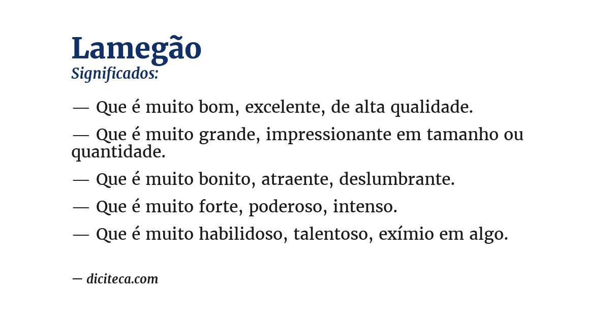 Significado de lamegão