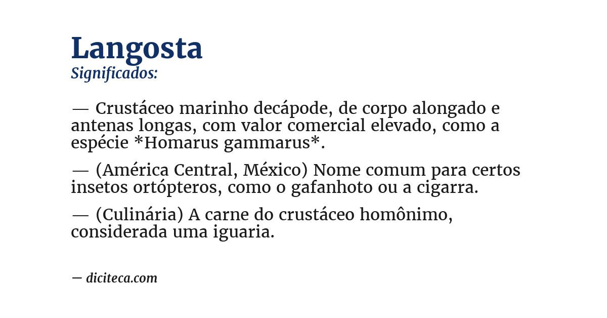 Significado de langosta