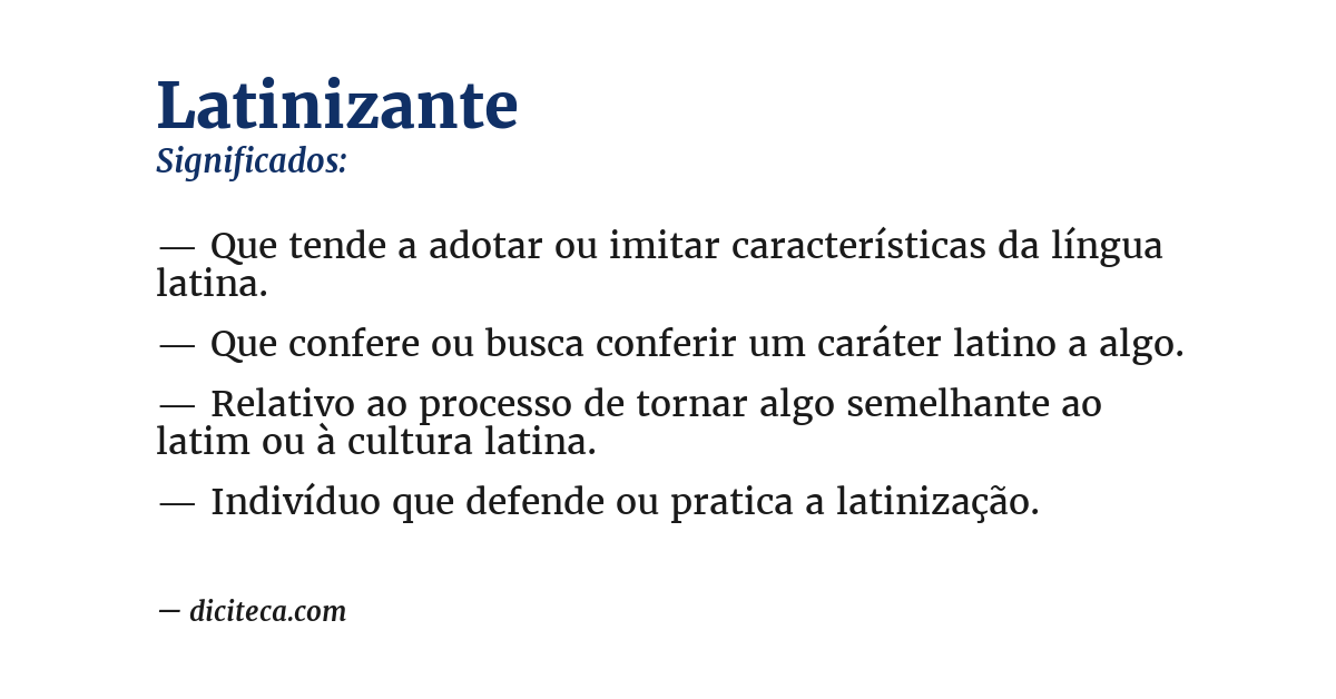 Significado de latinizante