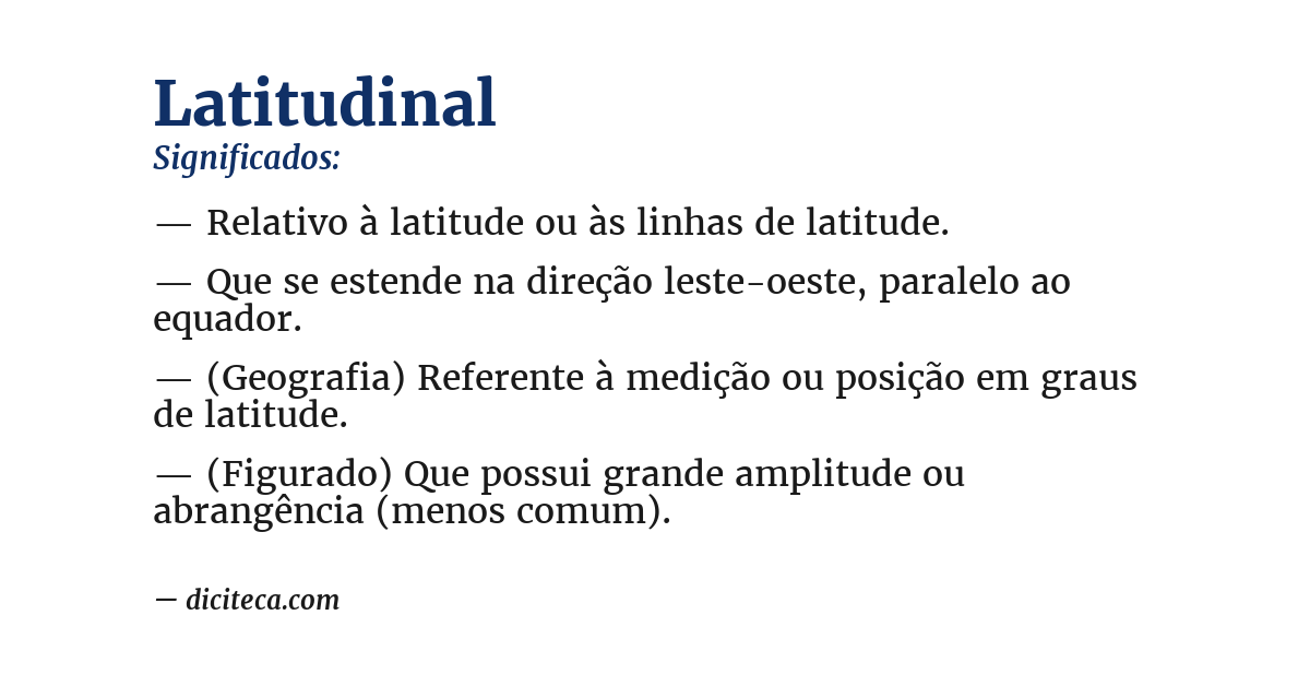 Significado de latitudinal