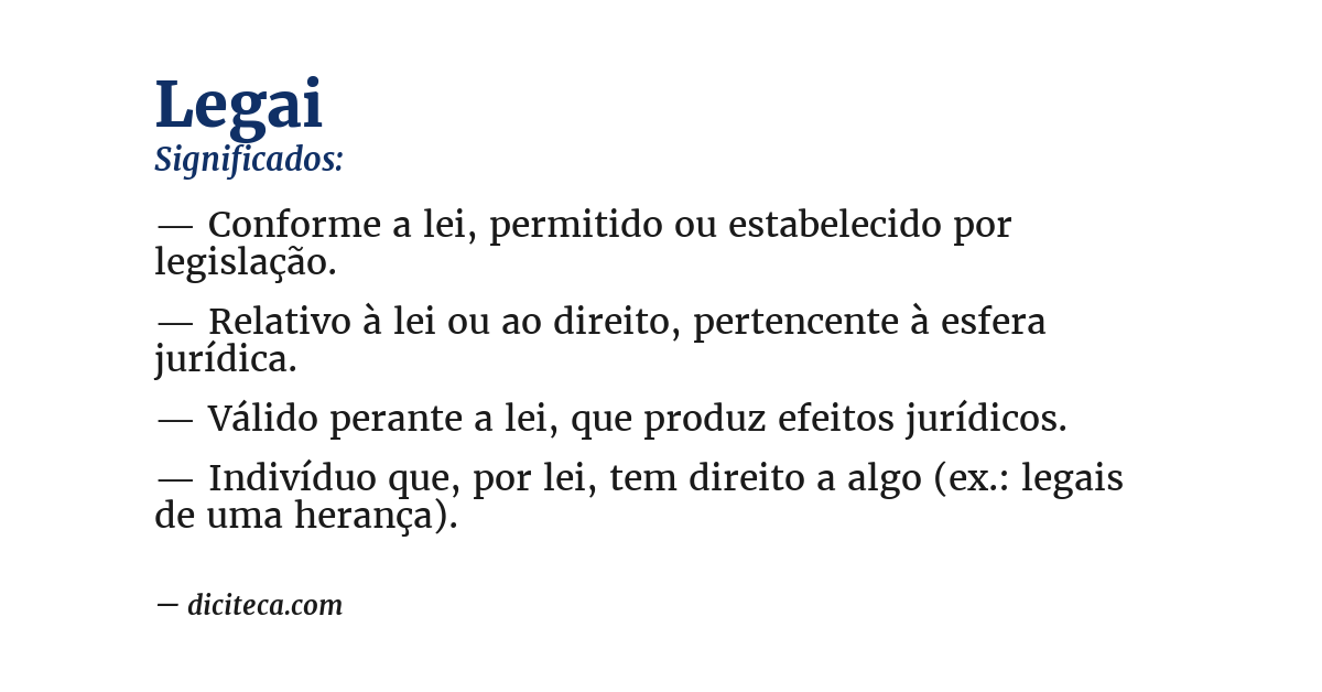 Significado de legai