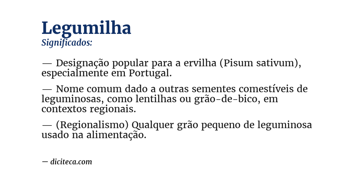 Significado de legumilha
