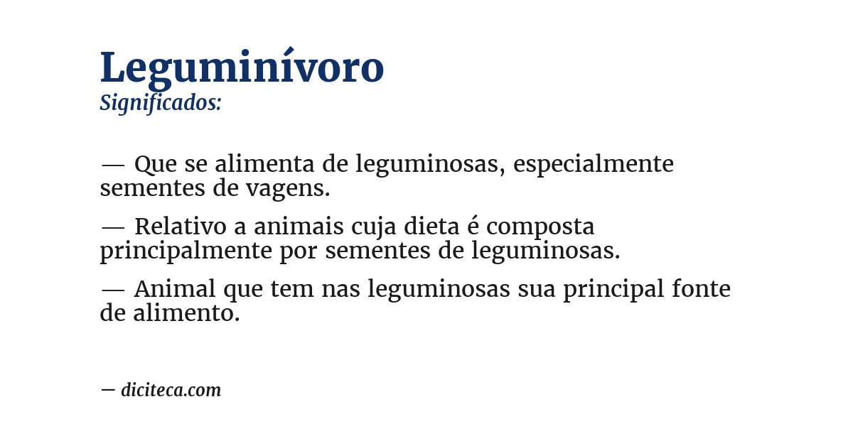 Significado de leguminívoro