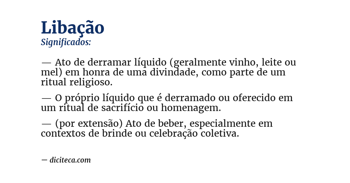 Significado de libação