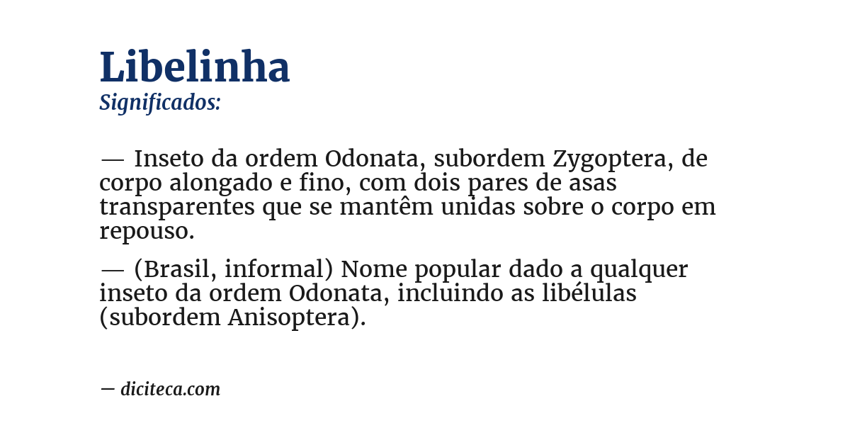 Significado de libelinha