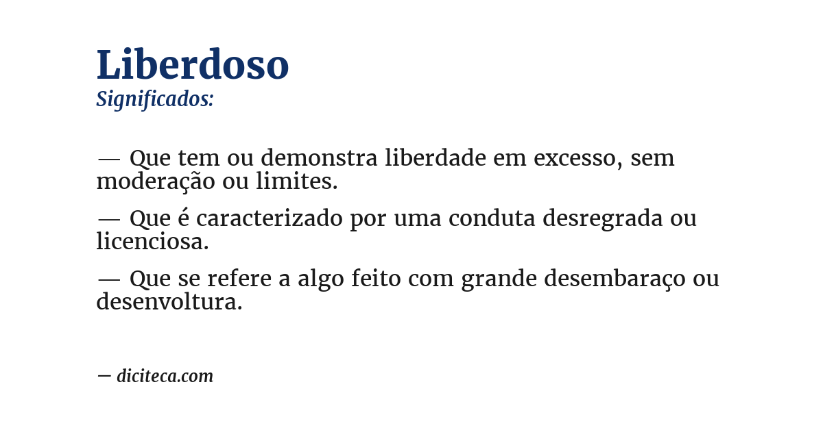 Significado de liberdoso
