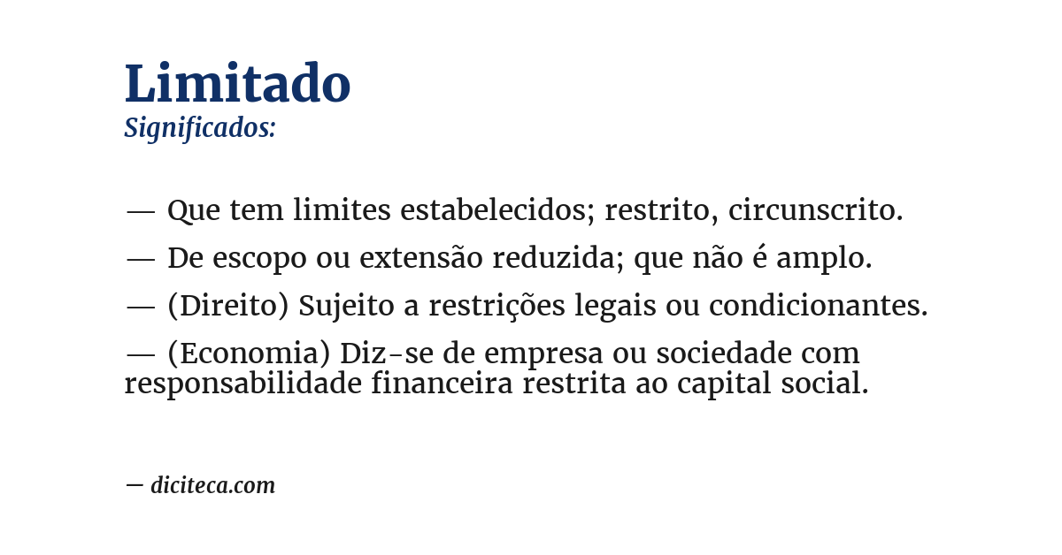 Significado de limitado