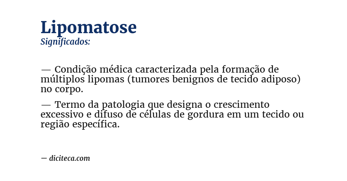 Significado de lipomatose