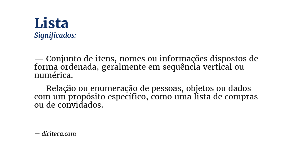 Significado de lista