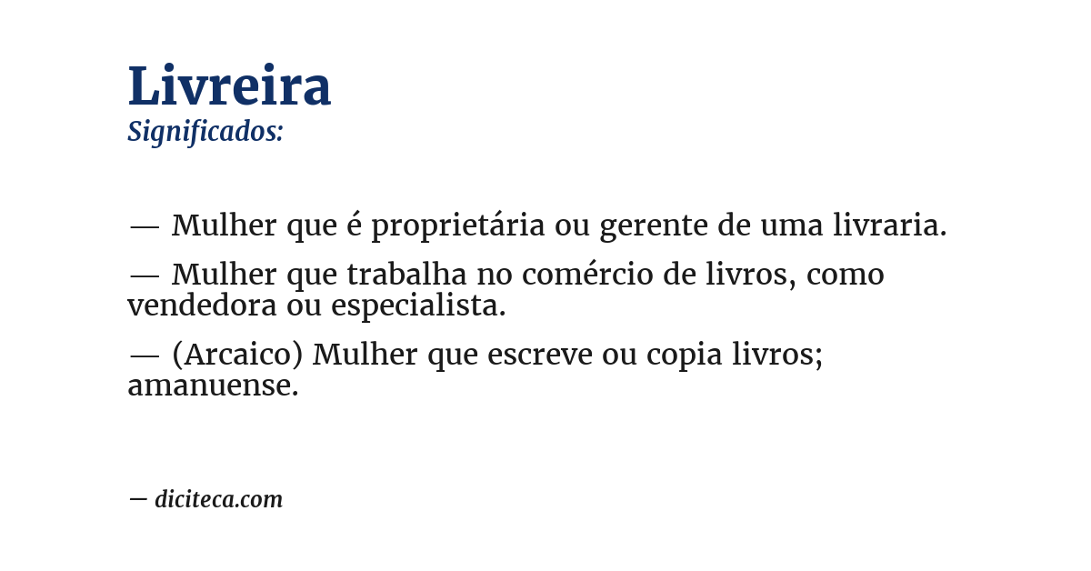 Significado de livreira